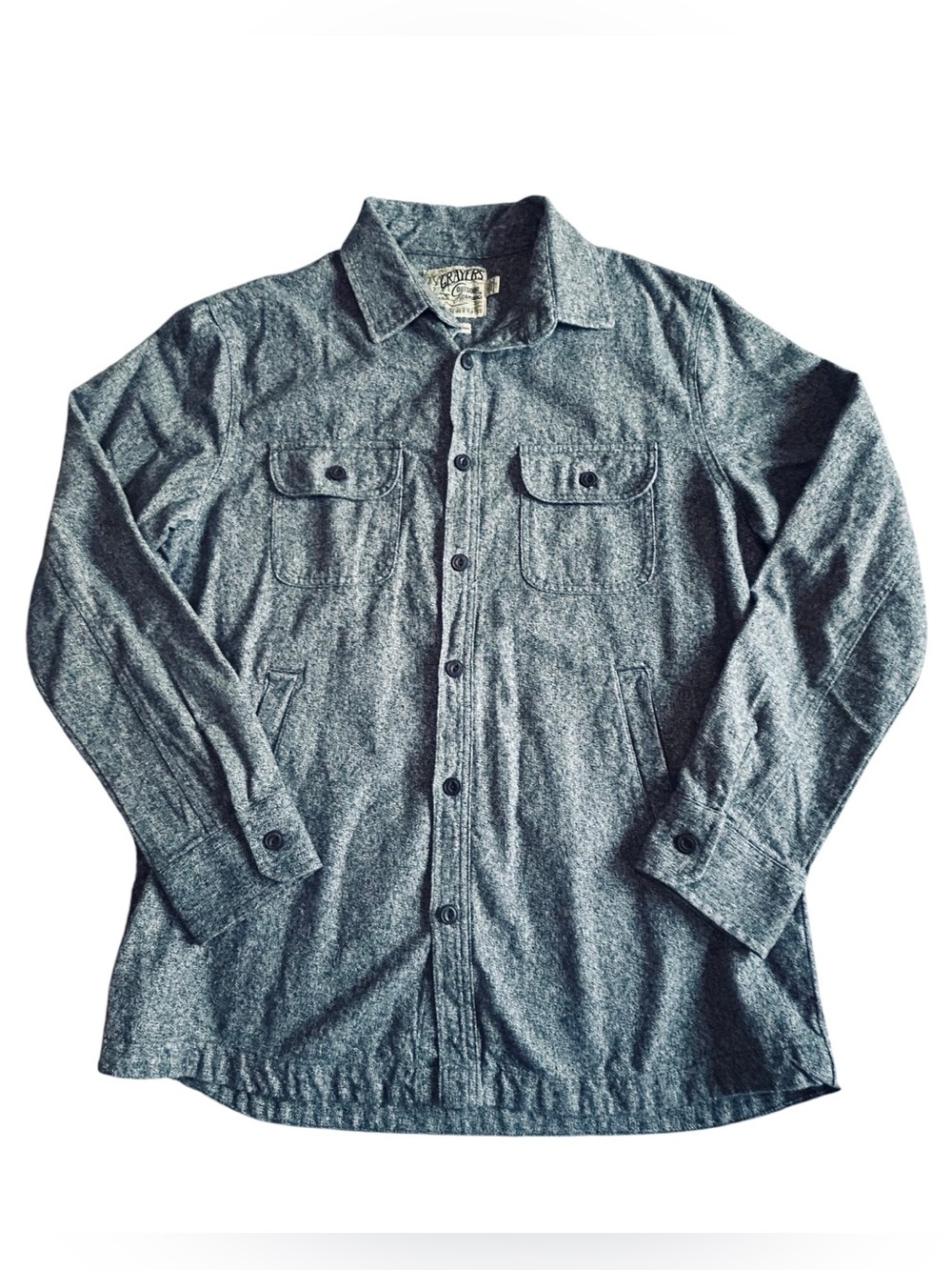 Grayers Heather Gray Long-Sleeve Casual Button-Down Shirt